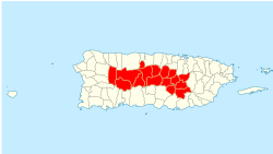 Municipalities officially belonging to the Porta Cordillera region.