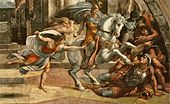 Raphael (Raffaello Sanzio), 1511, Expulsion of Heliodorus from the temple (Héliodore chassé du Temple), The Vatican, Apostolic Palace, Rome (detail)