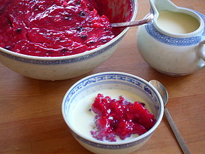 Rødgrød is a sweet fruit dish from Denmark and Germany