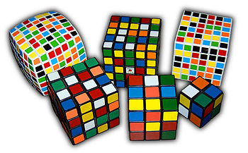 English: Rubik's Cube variants from 2×2×2 all ...