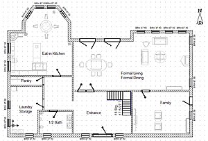 A sample floor plan for a single-family home