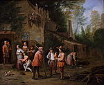 Scène dans un cour d'auberge, 1724