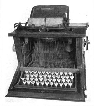 Sholes typewriter, 1873. Museum, Buffalo and E...