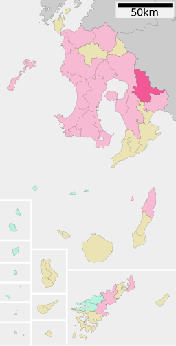 Soos läge i Kagoshima prefektur