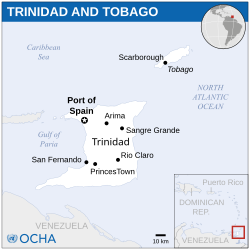 Location of Trinidad and Tobago