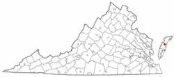 Location of Accomac, Virginia