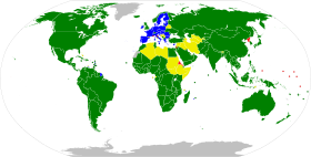   Države članice   Članice, zastopane tudi v EU   Države opazovalke   Nečlanice