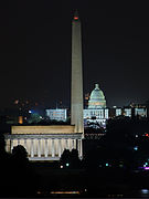 Monumento a Lincoln, Obelisco de Washington y el Capitolio de los Estados Unidos (2007).