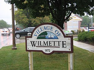 Village of Wilmette Welcome Sign