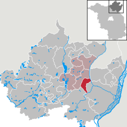 Läget för kommunen Zichowi Landkreis Uckermark