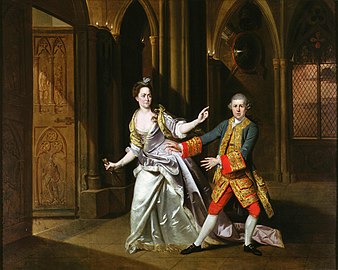 David Garrick dans Macbeth de William Shakespeare. Tableau de Johan Zoffany.