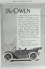 1911 Owen Motor Car advertisement in McClure's Magazine