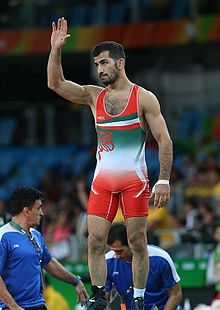 2016 Summer Olympics, Greco-Roman Wrestling 81 kg - Shmagi Bolkvadze v Omid Norouzi.jpg