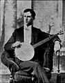 Portrait of A. A. Farland from Menuet A L'antique sheet Banjo, 1895. S.S. Stewart banjo.