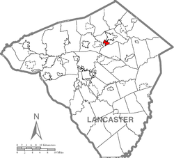 Location of Akron in Lancaster County