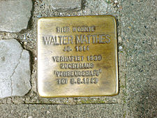 Stolperstein für Walter Matthes in Hannover