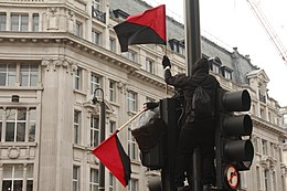 Anarchists in London Anarchistflagsbritain.jpg