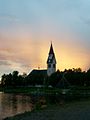 Kirche von Arjeplog am Abend