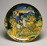 Faenza, istoriato izdelek Baldassara Manara, po Giovanni Antonio da Brescia, okoli 1520 - 47 (Walters Art Museum)