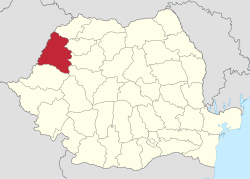 Location of Bihor County in Romania