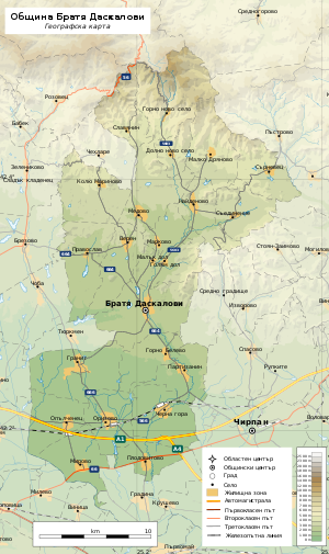 Община Братя-Даскалови на карте