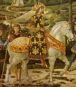 Il basileus Giovanni VIII Paleologo a cavallo - PARTICOLARE da Benozzo Gozzoli, Cappella dei Magi.