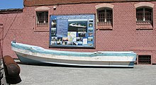 A pirate skiff in Baltiysk, Russia -- captured by the Russian Navy Captured boat in Baltiysk.jpg