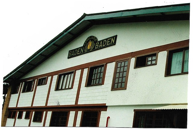 Fachada original da Cervejaria Baden Baden, em Campos do Jordão.