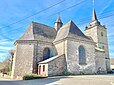 La chapelle Notre-Dame de Toute Aide vue du côté nord, au hameau de Querrien à La Prénessaye dans les Côtes d’Armor.