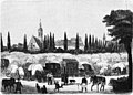 Die Gartenlaube (1897) b 439_2.jpg Die Wagenburg auf dem Fleischerplatze während der Messe