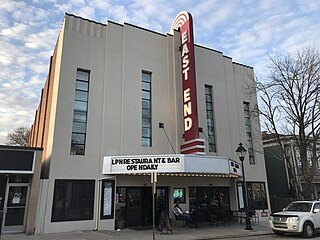 1938 Art Deco-style East End Theater at 418 North 25th Street, designed by Henry Carl Messerschmidt (1891-1994).