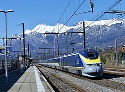 Přijíždějící účastník Eurostar d'hiver v Albertville (2018) .JPG