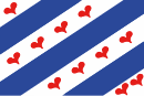 Bandeira de Ommelanden, baseada na da provincia de Frisia.