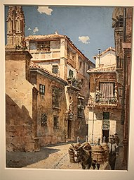 Mariano Pedrero, "Granada, calle de los oficios", acuarela, en la revista "Blanco y negro" (1913).