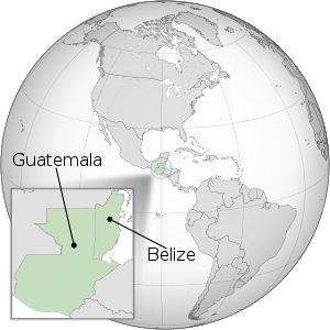 Belize and Guatemala Guatemala-Belize (orthographic projection).svg