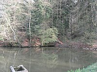 Bild 4: Ansicht des Burghügels und des westlichen Teils des inneren Grabens