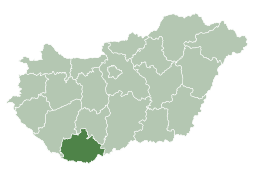 Provinsens läge i Ungern.