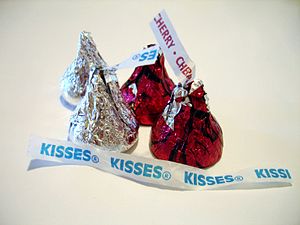 An arrangement of HERSHEY'S KISSES brand produ...
