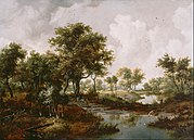 Лесной пейзаж. 1667. Дерево, масло. Центр Гетти, Лос-Анджелес