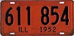 Номерной знак Иллинойса 1952 года - Номер 611 854.jpg