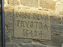 NISI DEVS / FRVSTRA / 1648+, inscription on a house in Castle Donington, Leicestershire Inscribed stone - geograph.org.uk - 1437232.jpg