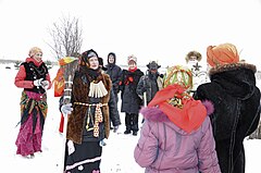 Group of Anastasians celebrating the holiday of Koliada at an Anastasian village in Belgorod Oblast, Russia. Kalyada KR 2012 425.JPG