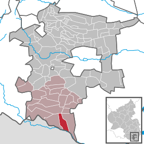 Poziția Kapsweyer pe harta districtului Südliche Weinstraße