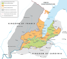 Map of the canton of Geneva after the treaty of Turin 1816 Karte-Kanton-Genf-1816-Turiner-Vertrag.png