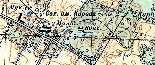 План деревни Кирово. 1938 год