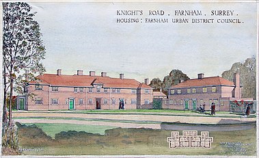 Proposal for Knights Road Housing, Farnham by Guy and John Maxwell Aylwin (1950)