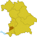 Lage des Landkreises Unterallgäu in Bayern