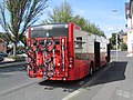 Sykkelstativ på enden av bussen med vertikal oppstilling