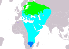 Aire de répartition de la Locustelle fluviatile