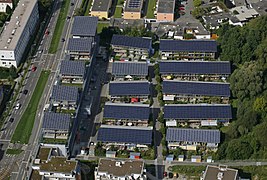 Installation photovoltaïque intégrée au bâti, en Allemagne.